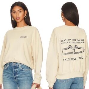 Anine Bing Leo Serpent Abandon Self Doubt Sweatshirt Size Small